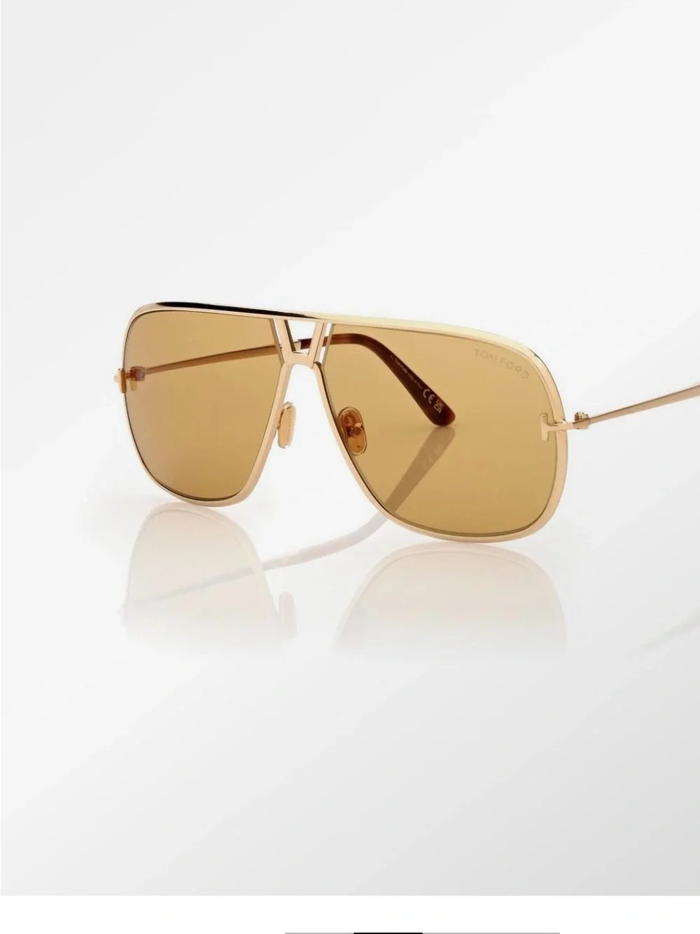 Tom Ford Gold Frame Sunglasses with Brown Gradient Lenses
